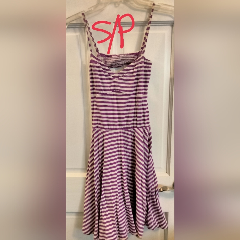 Aeropostale Purple Striped Backless Dress